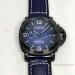 New! Copy Panerai Luminor Marina Fibratech PAM 1663 Watch Carbotech Blue Dial_th.jpg